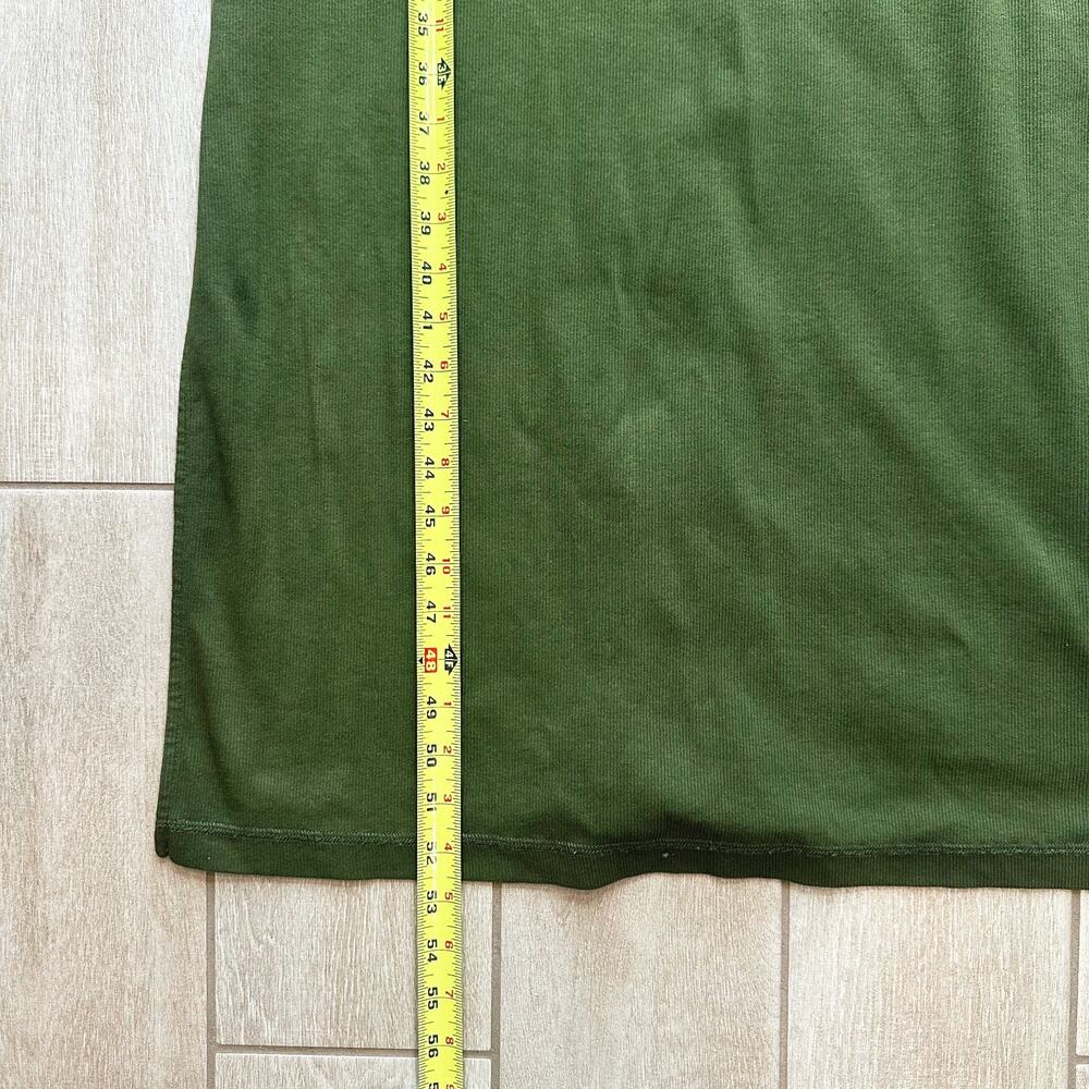 Old Navy Ribbed Knit Square Neck Midi Dress XXL Green Minimalist Classic Capsule - Picture 11 of 11